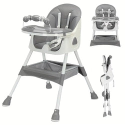 UBRAVOO Foldable Baby High Chair 6 Months Plus, with Large Antislip Pad & Toyrack, Easy to Clean Feeding , E500