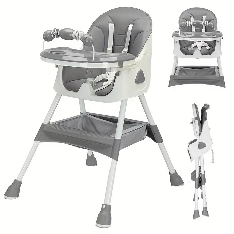 UBRAVOO Foldable Baby High Chair 6 Months Plus, with Large Antislip Pad & Toyrack, Easy to Clean Feeding , E500